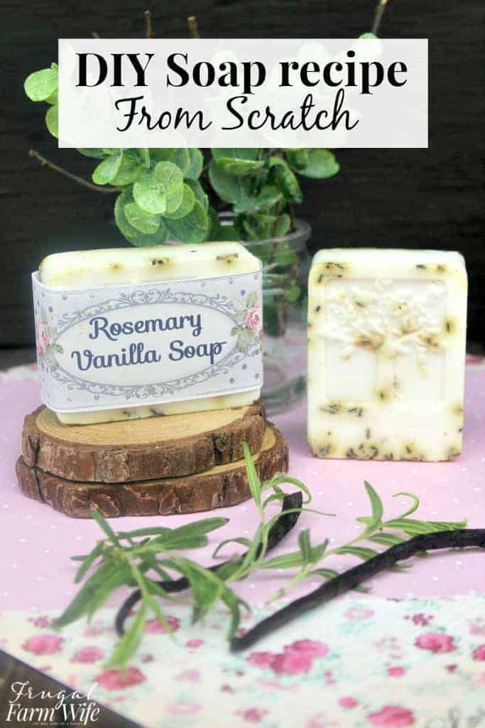 This homemade rosemary vanilla soap recipe smells amazing!