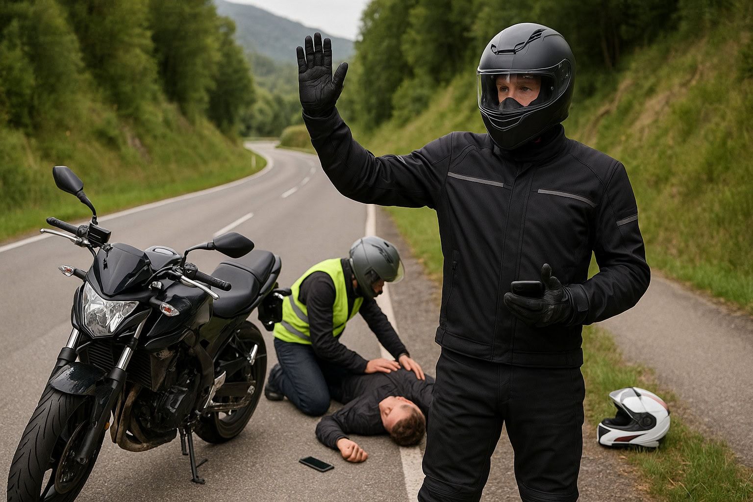 Verhalten bei einem Motorradunfall Verhalten bei einem Motorradunfall
