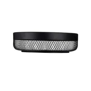 Cesta de almacenamiento, Frutero de Hierro Negro 25 x 6,5 cm