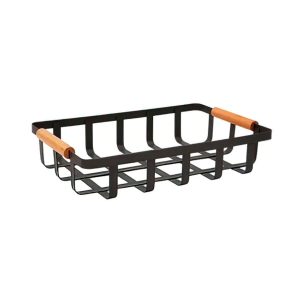Cesta de almacenamiento rectangular Negra 36 x 24 x 8 cm.