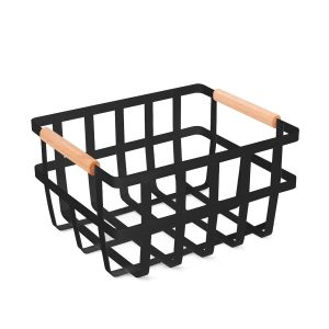 Cesta de Almacenamiento Negra 35,8 x 22 x 15,5 cm.
