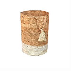 Cesta de Yute Natural con Borla