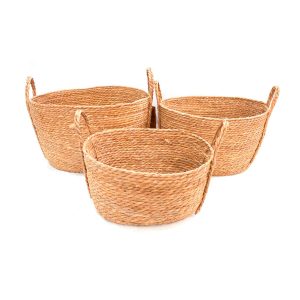 Cesta de Fibra Natural / Set de 3 Pzas.