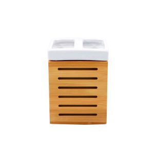 Vaso Porta Cepillos Dientes Bambú