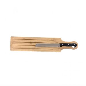 Tabla para Pan de Bambú de 10 x 50 cm. con Cuchillo