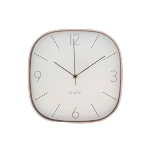 Reloj de Pared  Marco Dorado Centro Blanco 30 cm.