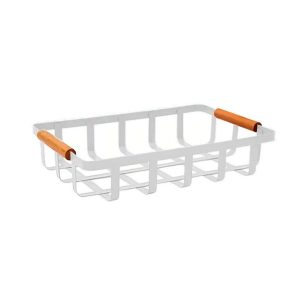 Cesta de Almacenamiento Rectangular Blanca 36 x 24 x 8 cm.
