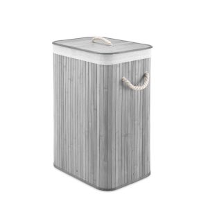 Cesta de Bambú Gris Rectangular 40 x 30 x 60 cm.