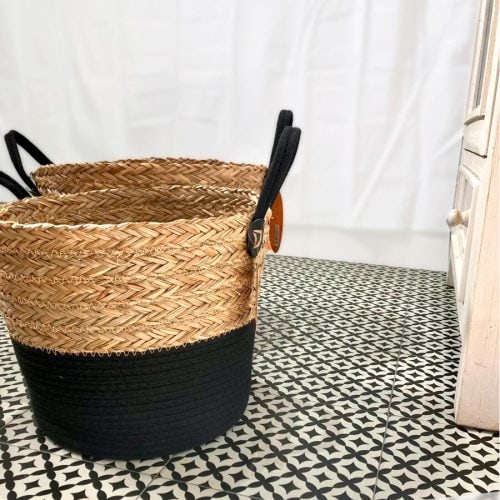 Cesta de Fibra Natural con Manija, 2 Pzas. - Imagen 3
