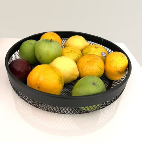 Cesta de almacenamiento, Frutero de Hierro Negro 25 x 6,5 cm - Imagen 2