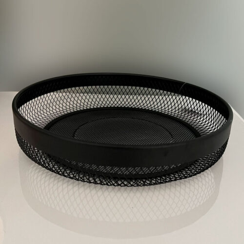 Cesta de almacenamiento, Frutero de Hierro Negro 25 x 6,5 cm - Imagen 4