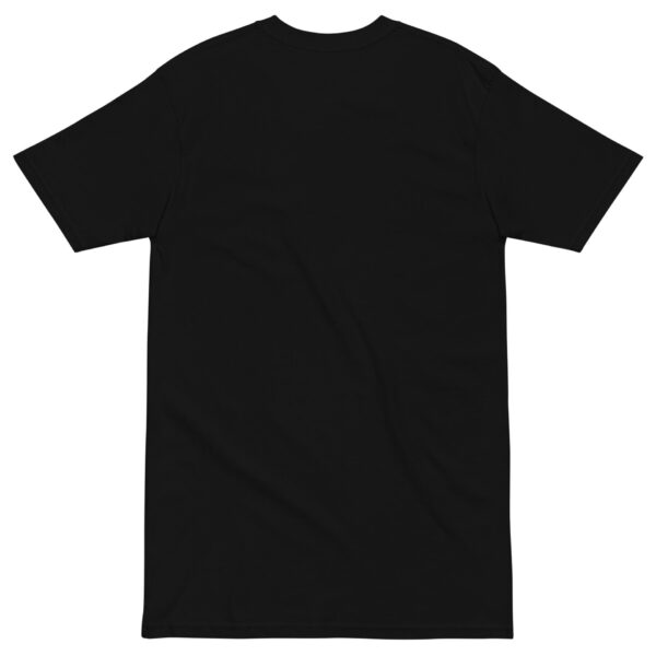 "Jump Swing Meow!" Men’s premium heavyweight tee in Black or Charcoal Heather - Image 5
