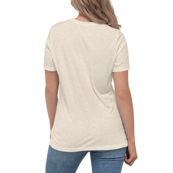 "Jump Swing Meow" Women's Relaxed T-Shirt in white or natural - Image 4