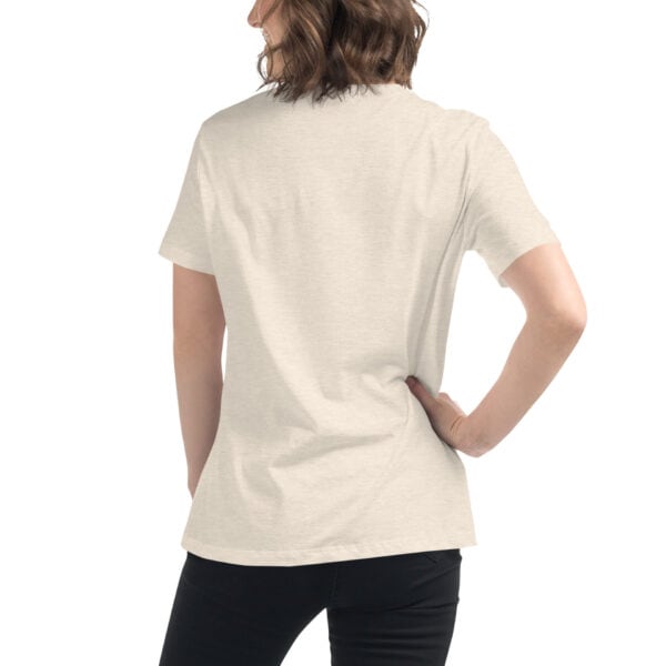 "Jump Swing Meow" Women's Relaxed T-Shirt in white or natural - Image 10