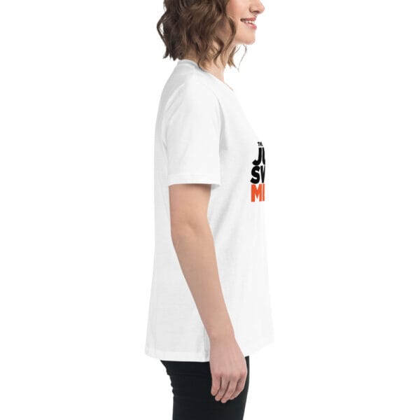"Jump Swing Meow" Women's Relaxed T-Shirt in white or natural - Image 14