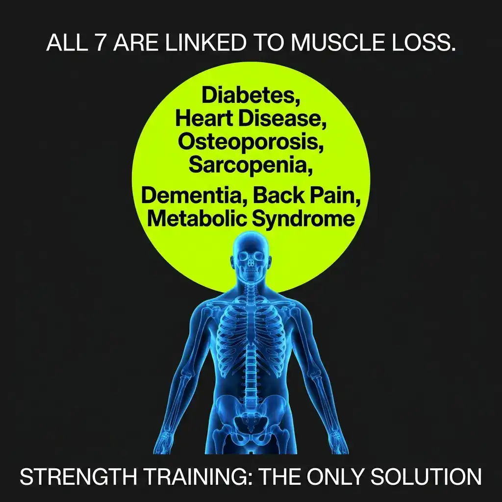 Muscle loss after 40 drives insulin resistance and age related disease like Type 2 diabetes