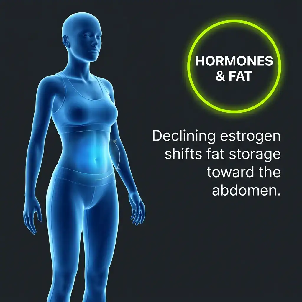Belly Fat After 40: 5 Proven Reasons It Keeps Coming Back 2 diagram showing how hormones affect belly fat