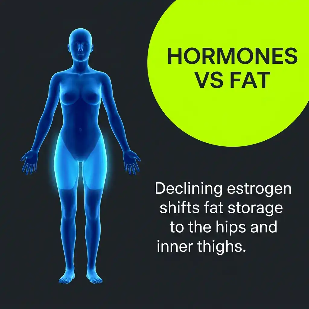 Inner Thigh Fat After 40: Why It Won't Budge (4 Reasons from a Durham Coach) 2 hormones affecting thigh fat in women over 40