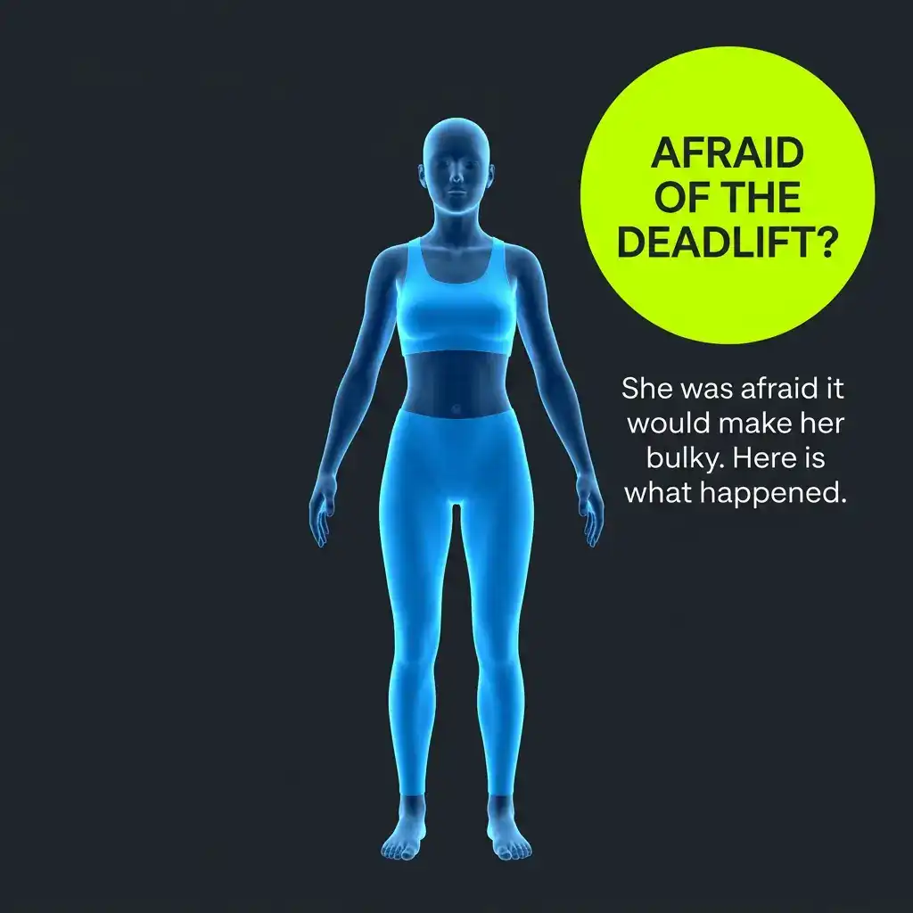 Woman standing confidently in a gym after overcoming the fear of getting bulky from lifting weights.