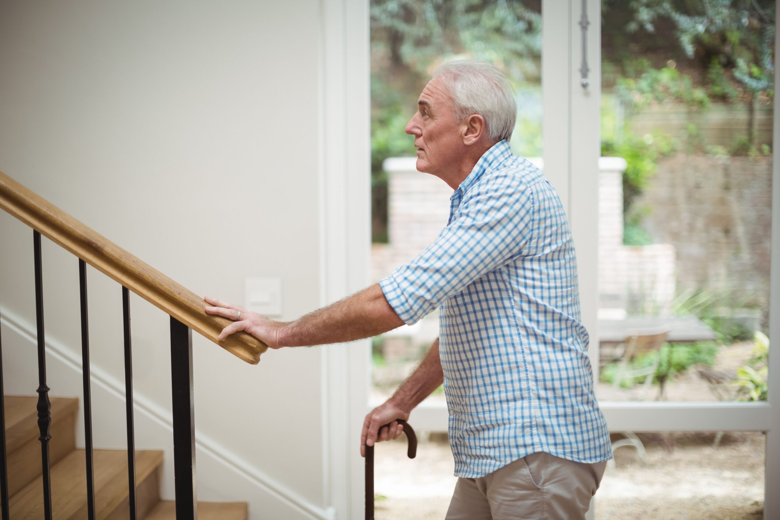 Man Climbing Stairs After Knee Replacement