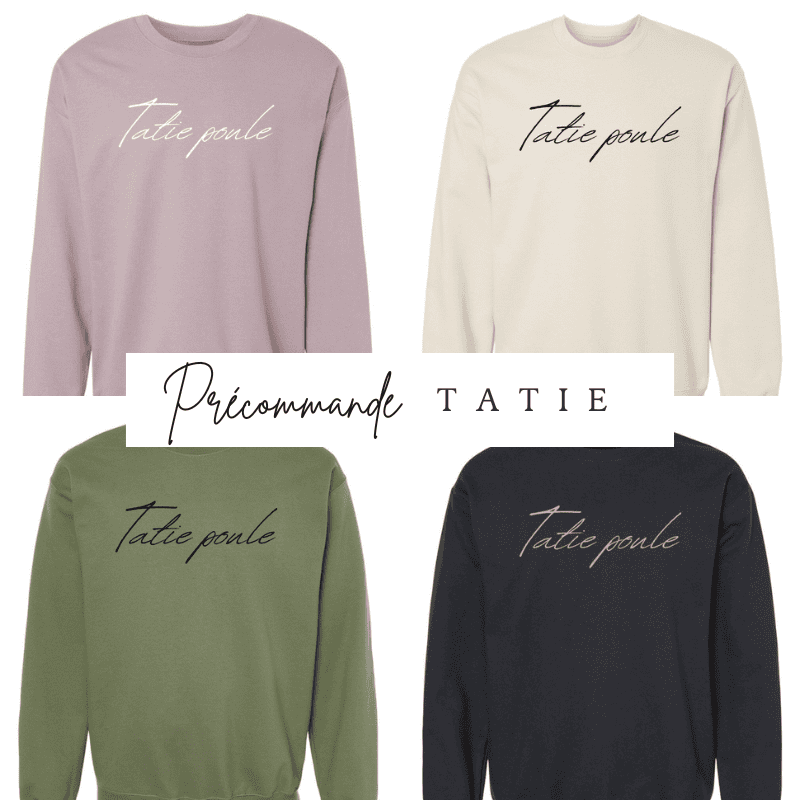 Précommande crewneck brodé tatie poule