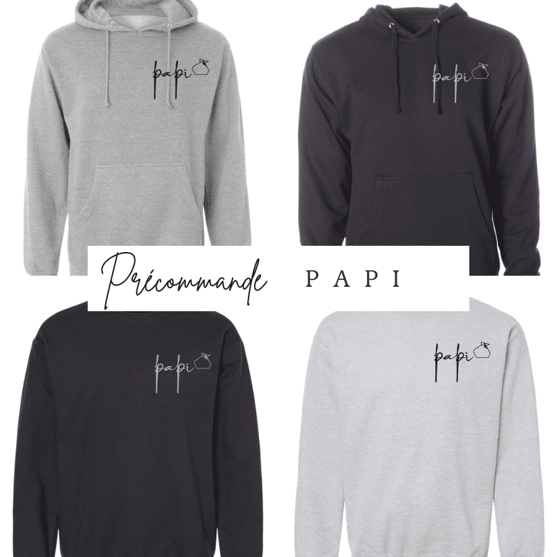 Précommande chandails brodés papi poule