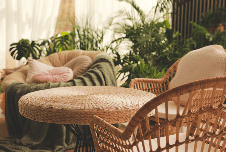 wicker furniture outside