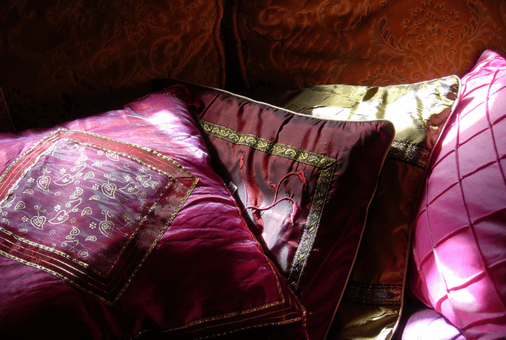 burgundy and maroon cushions