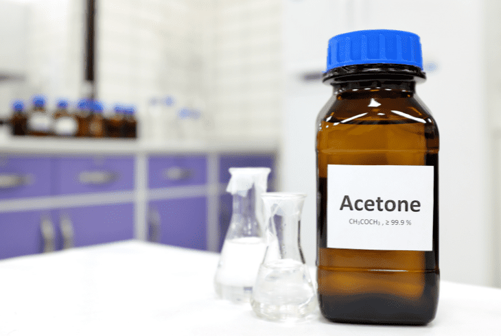 the acetone