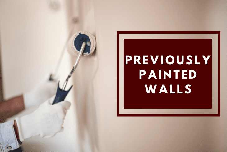 the previously painted walls