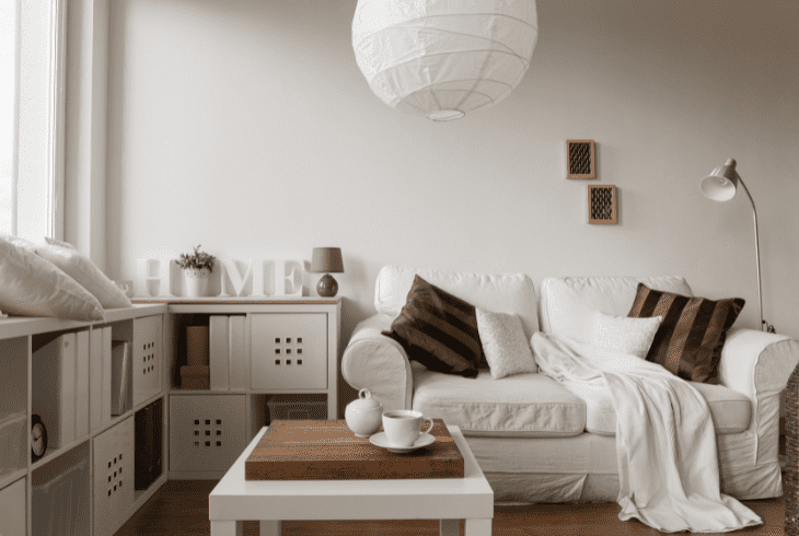 clean white ikea furniture