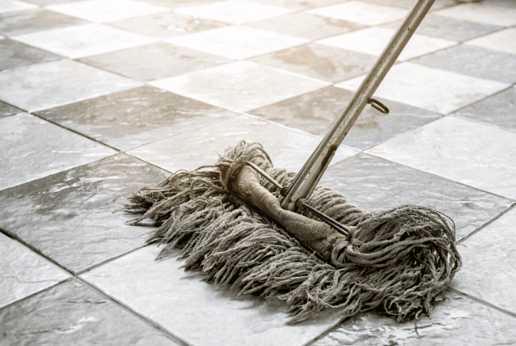 the tile floor sticky