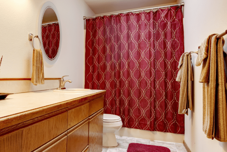 wash new bathroom curtain