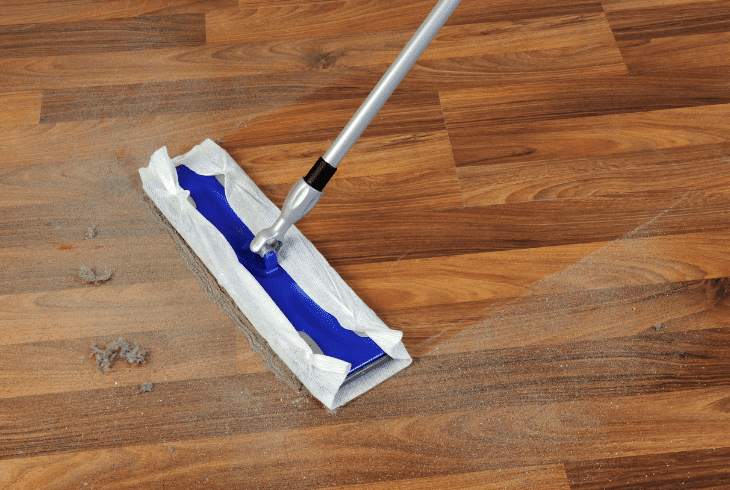 sweep off dirt