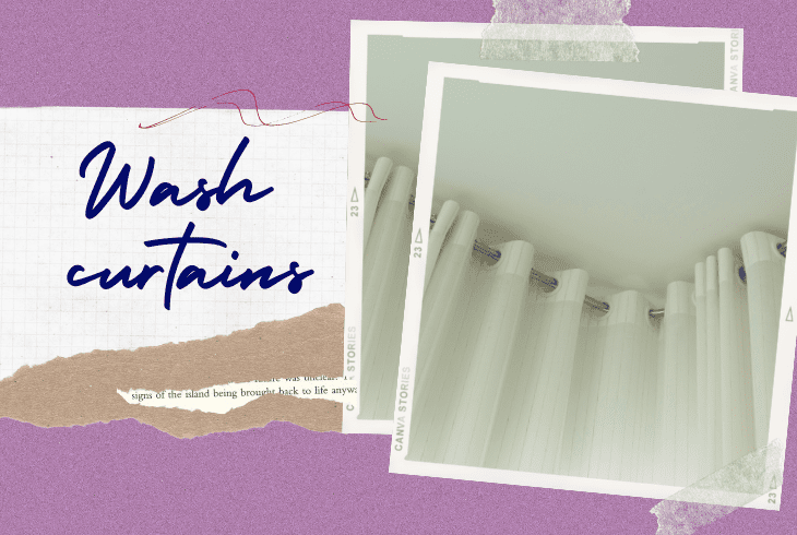 washing curtains