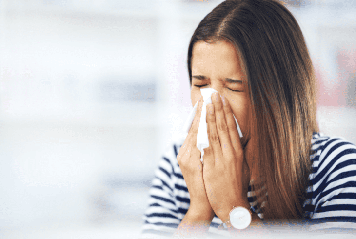 woman with allergies