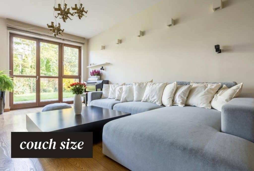 size of couch