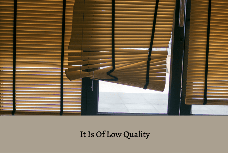 low quality faux blinds
