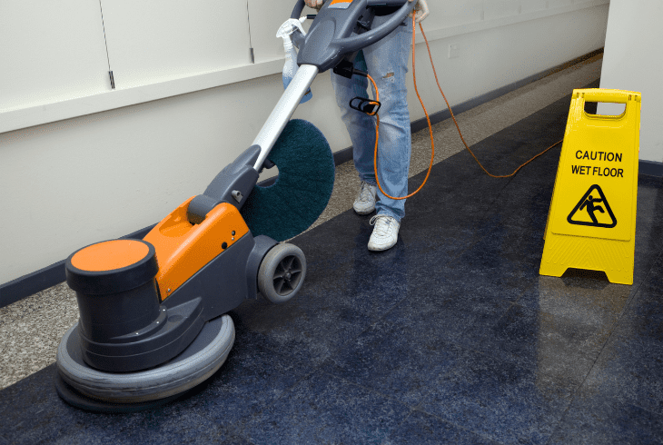 rinse and polish floor