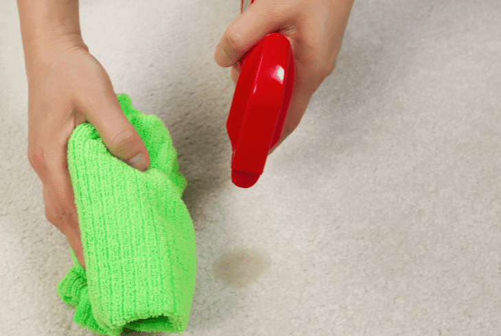 apply cleaner to the stain