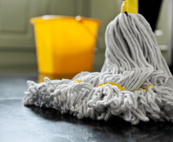 ensure mop is dry