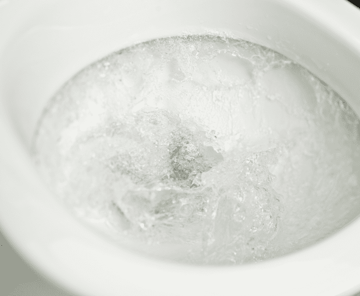 rinse off by flushing