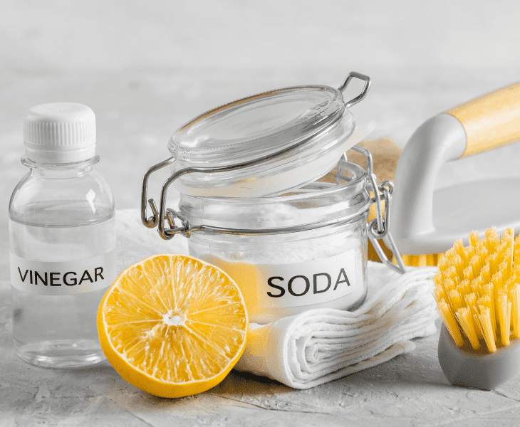 vinegar baking soda lemon