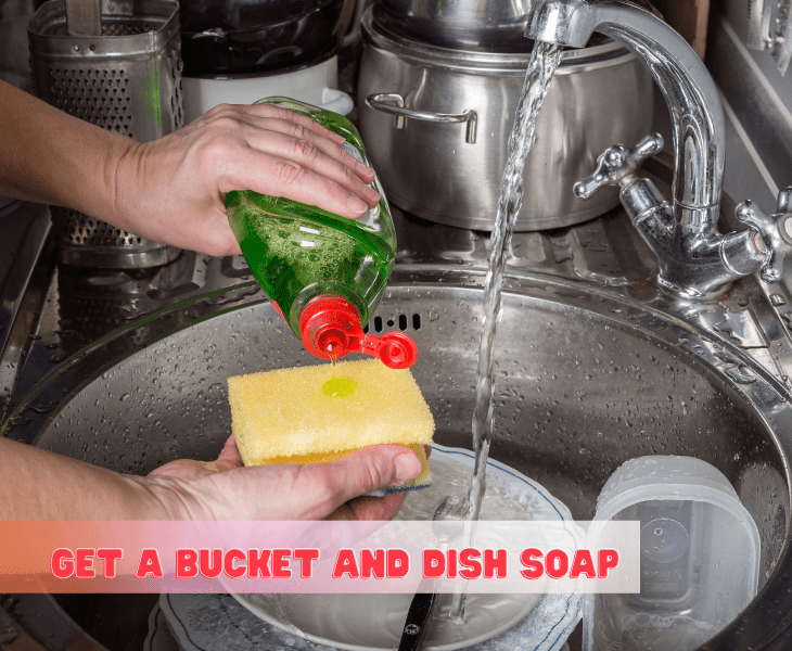 bucket and dish liquid