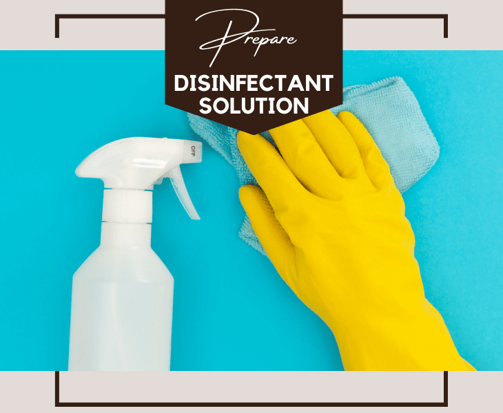 prepare the disinfectant solution