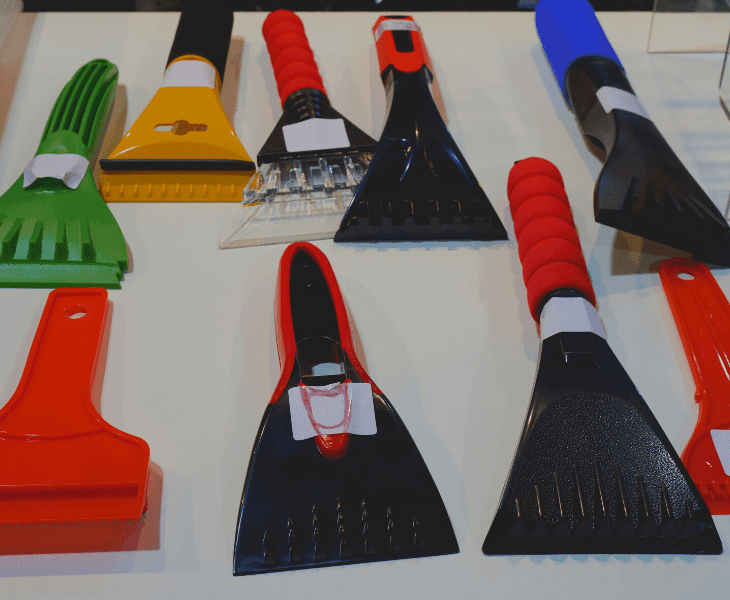 use a plastic scraper
