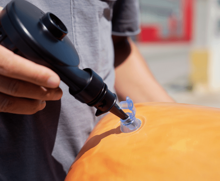 open the valve and inflate