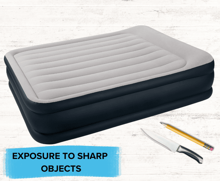 air mattress with sharp objects