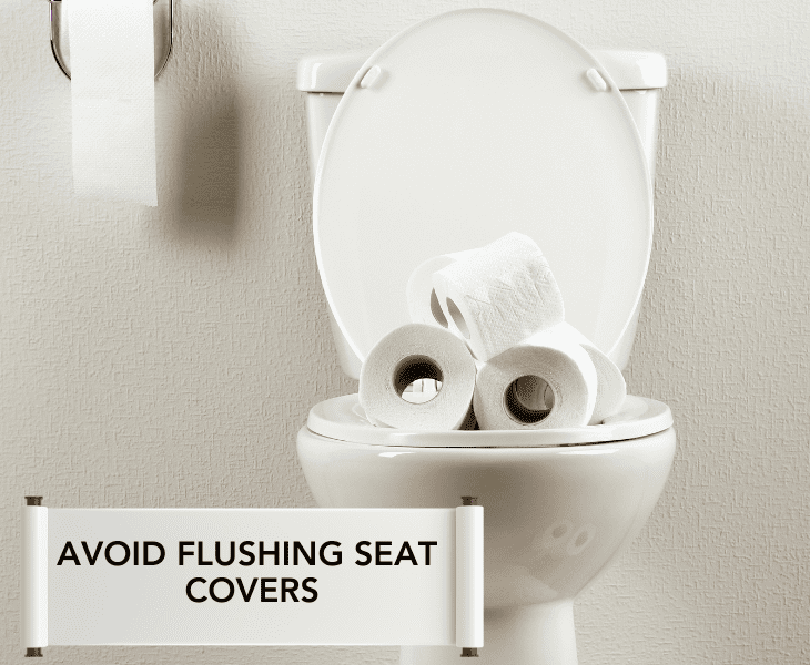 flushing toilet paper rolls