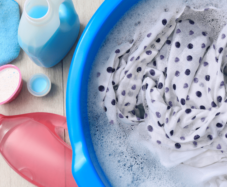 soak garments with bleach solution